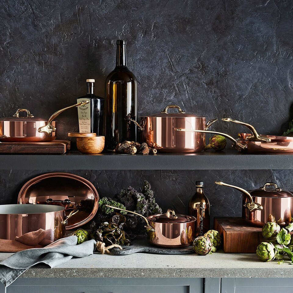 Williams Sonoma Mauviel M'150 B Copper 12-Piece Cookware Set